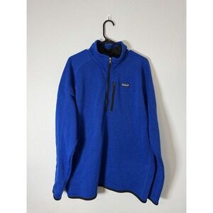 Patagonia Men's Better Sweater 1/4 Zip Fleece Jacket Blue Size 2XL XXL